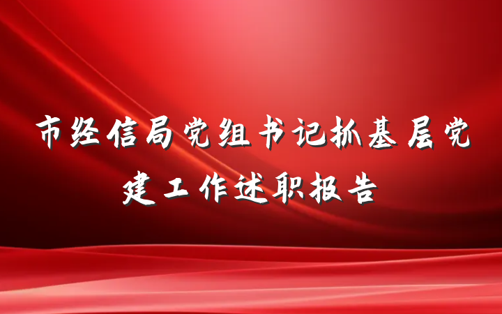 市经信局党组书记抓基层党建工作述职报告