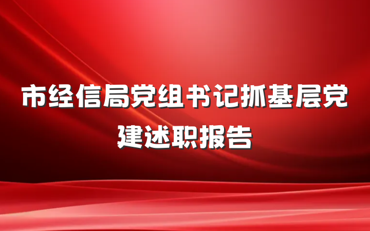 市经信局党组书记抓基层党建述职报告