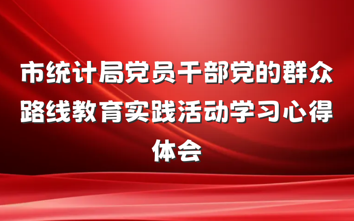 市统计局党员干部党的群众路线教育实践活动学习心得体会