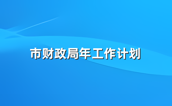 市财政局年工作计划