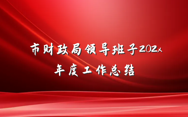 市财政局领导班子202x年度工作总结