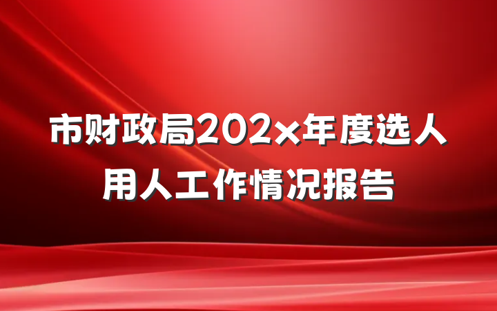 市财政局202x年度选人用人工作情况报告