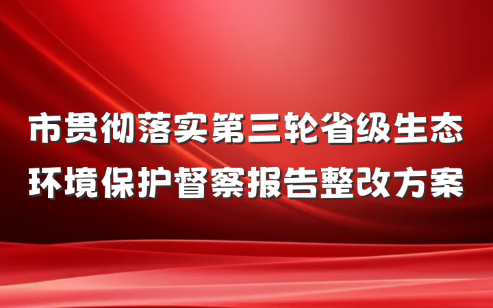 市贯彻落实第三轮省级生态环境保护督察报告整改方案