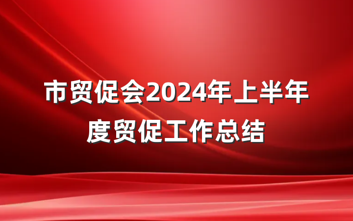 市贸促会2024年上半年度贸促工作总结