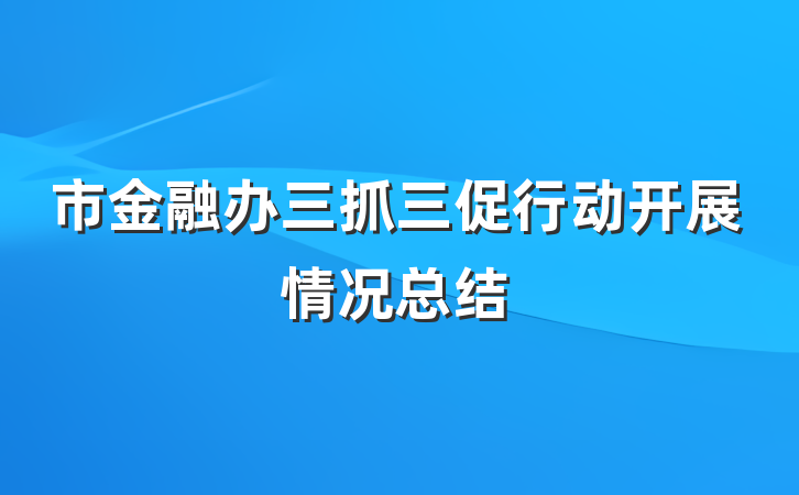 市金融办三抓三促行动开展情况总结