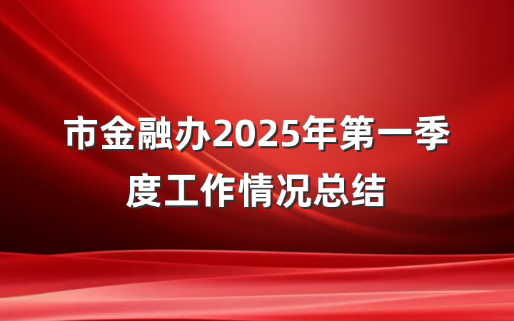 市金融办2025年第一季度工作情况总结