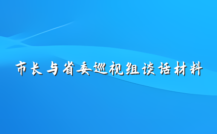 市长与省委巡视组谈话材料
