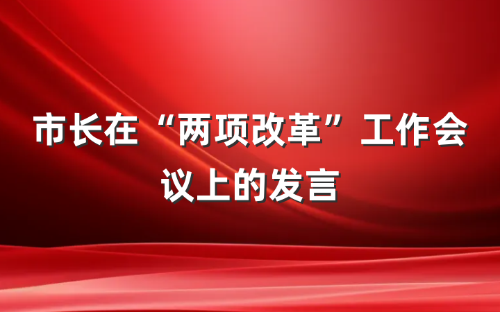 市长在“两项改革”工作会议上的发言