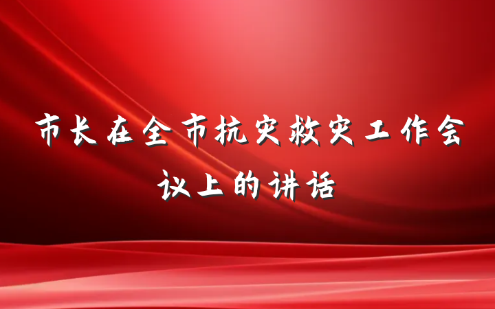 市长在全市抗灾救灾工作会议上的讲话