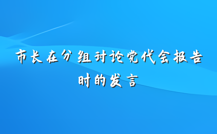市长在分组讨论党代会报告时的发言