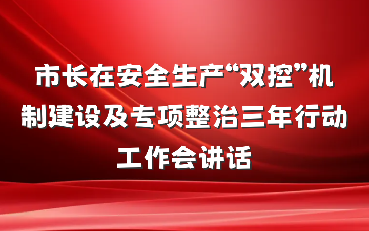 市长在安全生产“双控”机制建设及专项整治三年行动工作会讲话