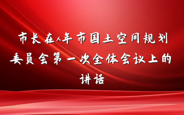 市长在x年市国土空间规划委员会第一次全体会议上的讲话
