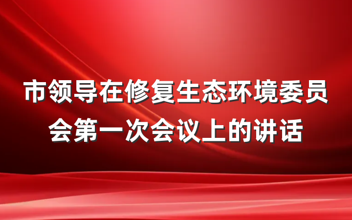 市领导在修复生态环境委员会第一次会议上的讲话