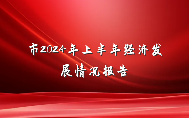市2024年上半年经济发展情况报告