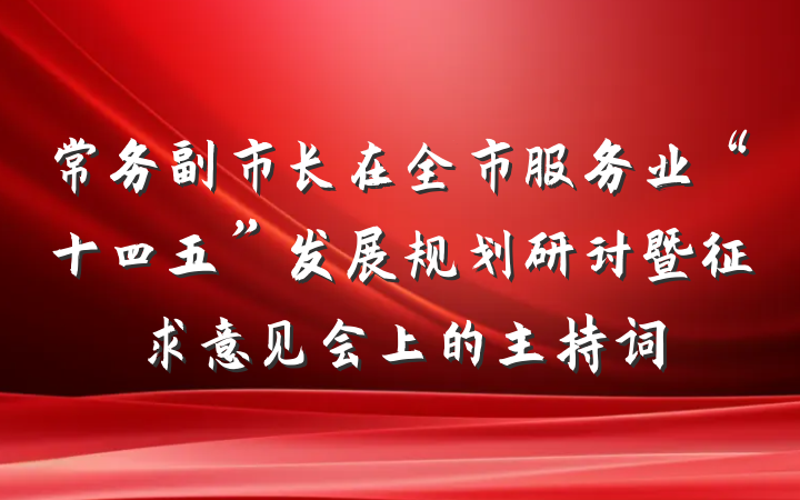 常务副市长在全市服务业“十四五”发展规划研讨暨征求意见会上的主持词