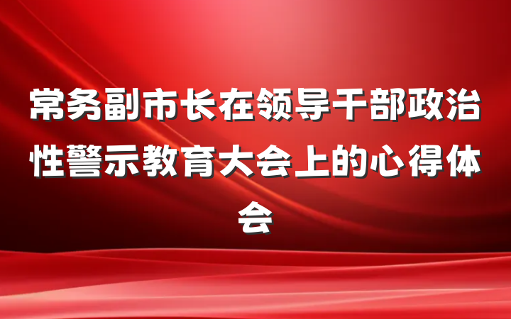 常务副市长在领导干部政治性警示教育大会上的心得体会