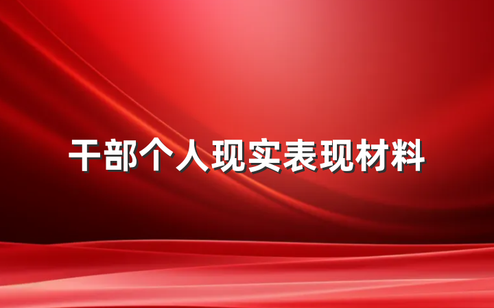 干部个人现实表现材料