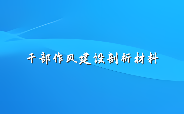 干部作风建设剖析材料