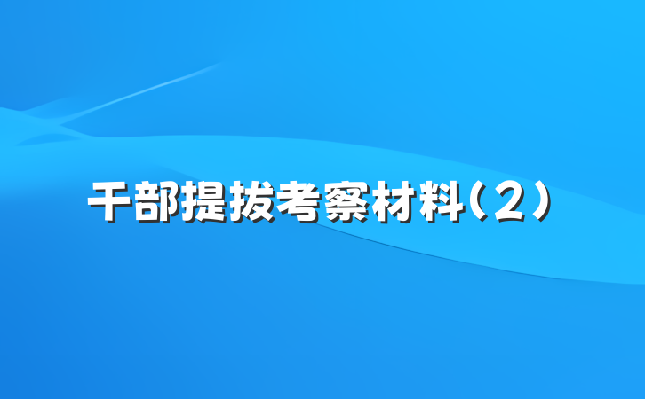 干部提拔考察材料（2）