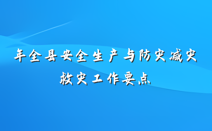 年全县安全生产与防灾减灾救灾工作要点