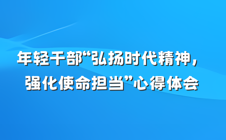年轻干部“弘扬时代精神，强化使命担当”心得体会