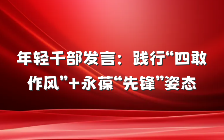 年轻干部发言：践行“四敢作风” 永葆“先锋”姿态