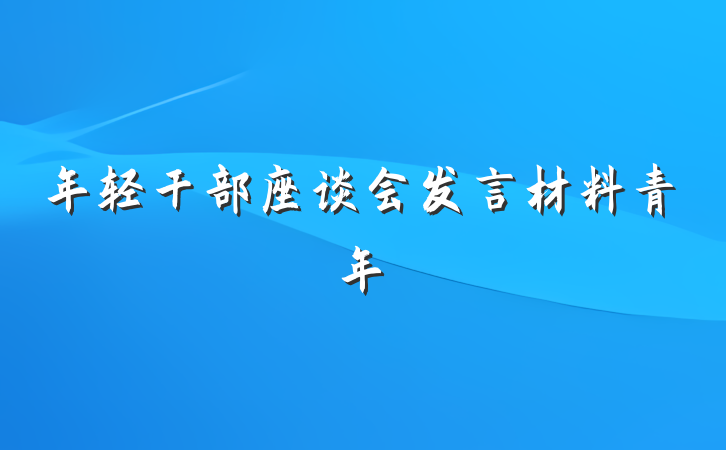 年轻干部座谈会发言材料青年