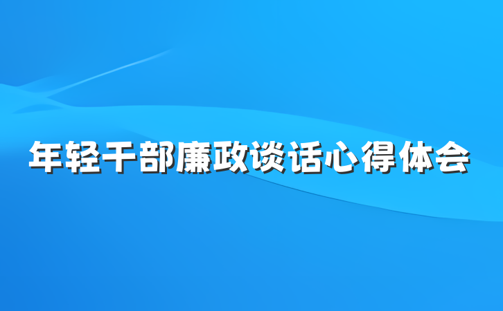 年轻干部廉政谈话心得体会