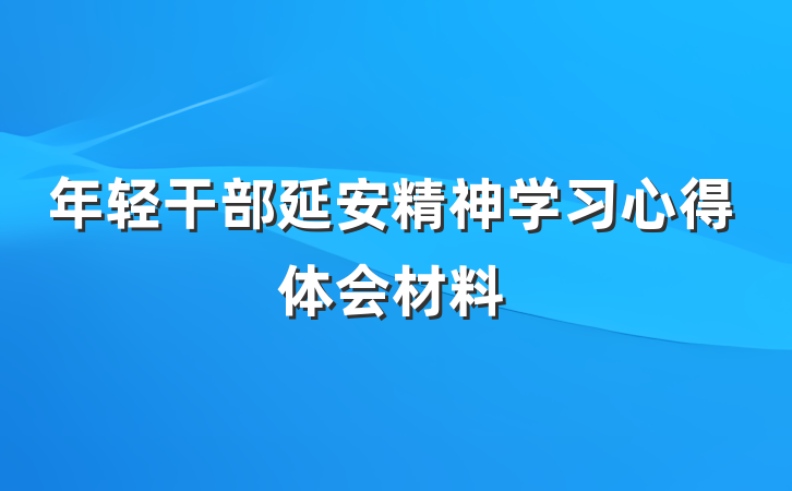 年轻干部延安精神学习心得体会材料