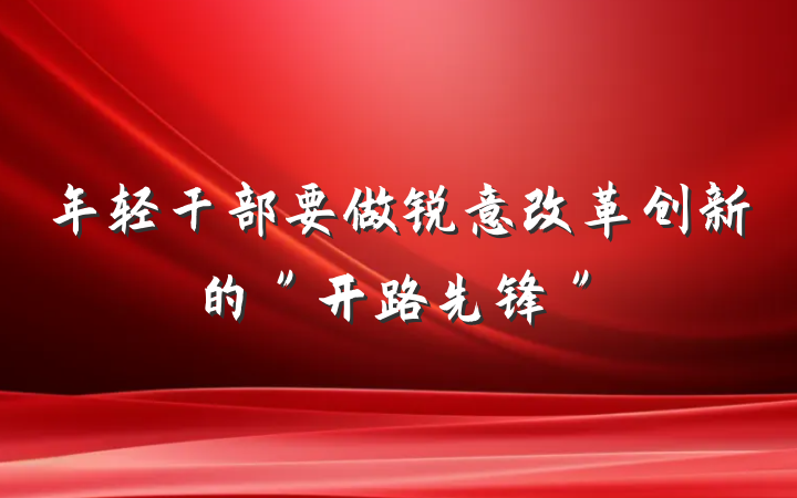 年轻干部要做锐意改革创新的＂开路先锋＂