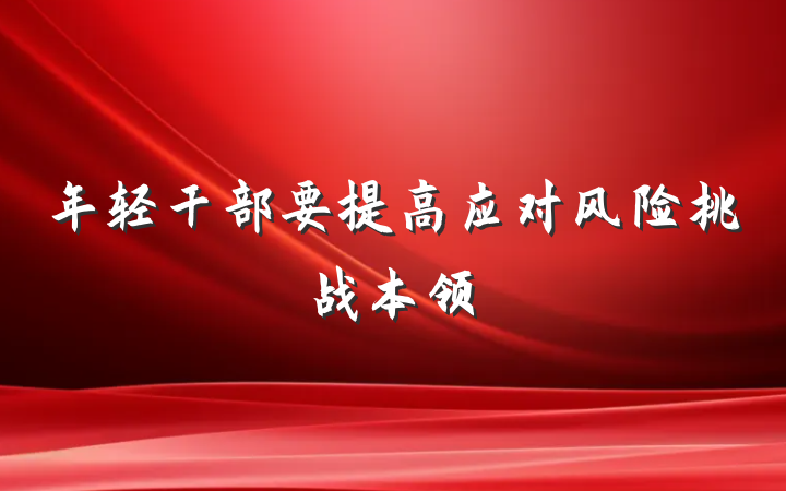 年轻干部要提高应对风险挑战本领