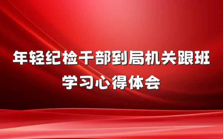 年轻纪检干部到局机关跟班学习心得体会