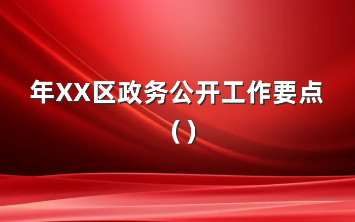 年XX区政务公开工作要点（）