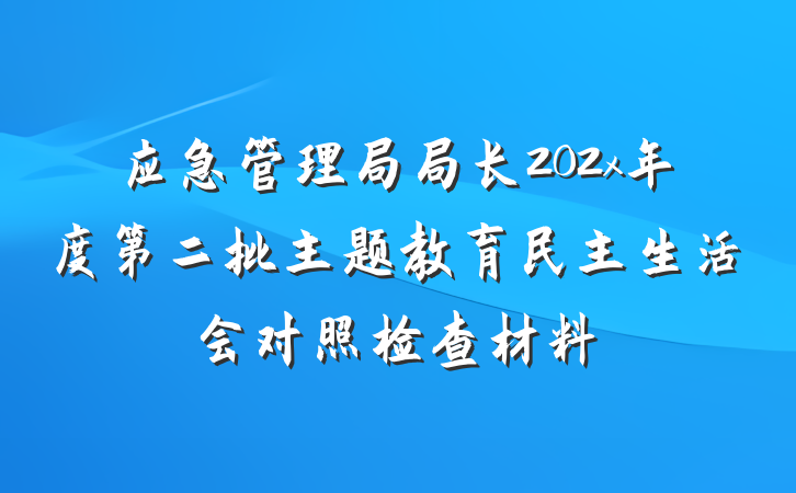 应急管理局局长202x年度第二批主题教育民主生活会对照检查材料