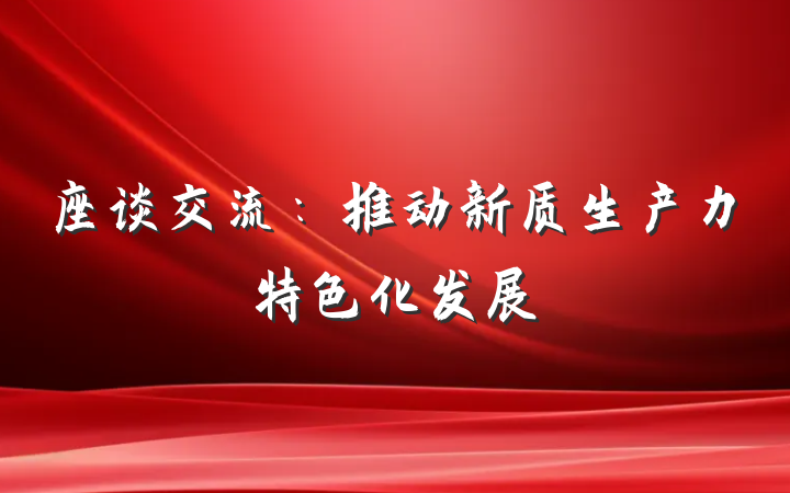 座谈交流：推动新质生产力特色化发展