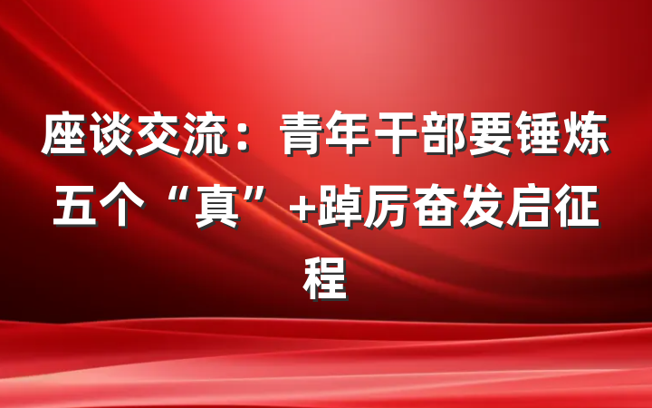 座谈交流：青年干部要锤炼五个“真” 踔厉奋发启征程