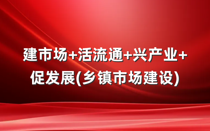 建市场 活流通 兴产业 促发展(乡镇市场建设)