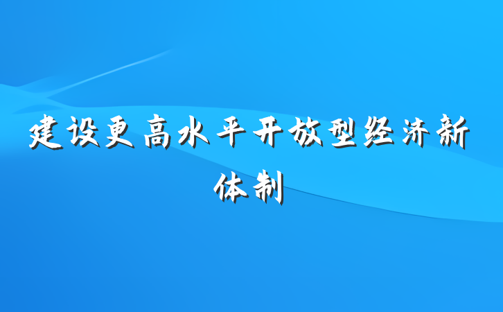 建设更高水平开放型经济新体制