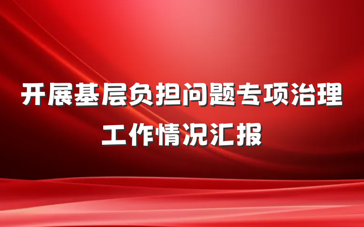 开展基层负担问题专项治理工作情况汇报