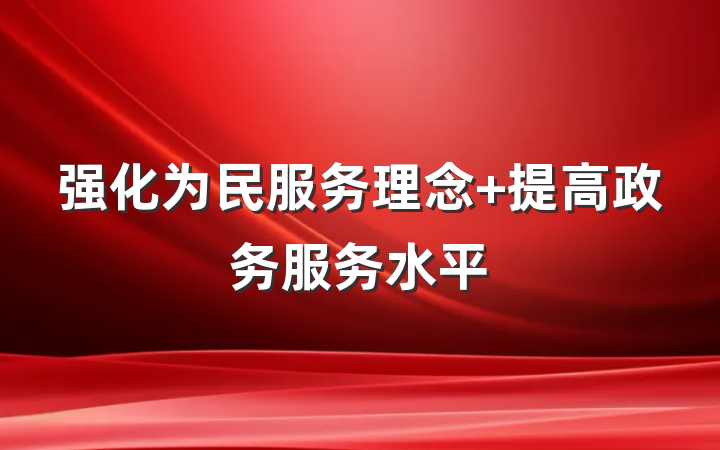 强化为民服务理念 提高政务服务水平