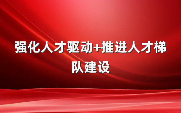 强化人才驱动 推进人才梯队建设