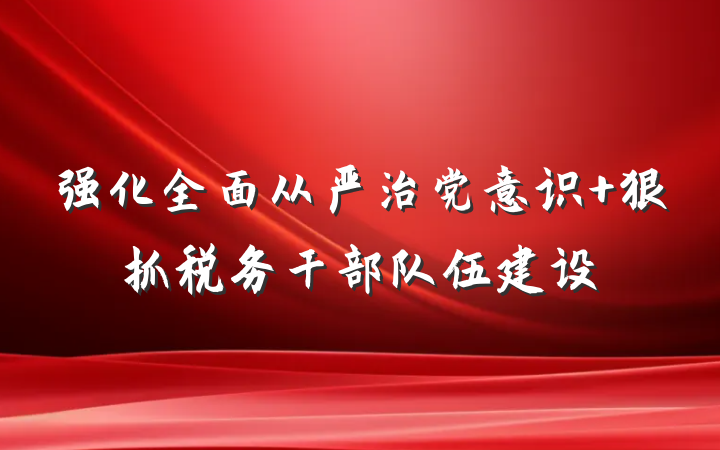 强化全面从严治党意识 狠抓税务干部队伍建设