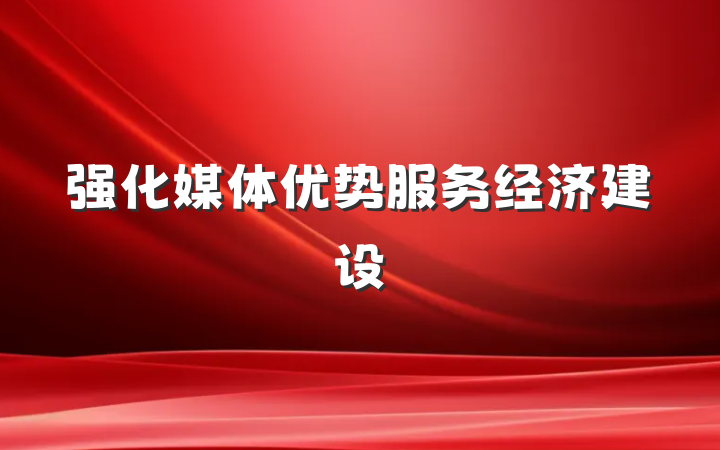 强化媒体优势　服务经济建设