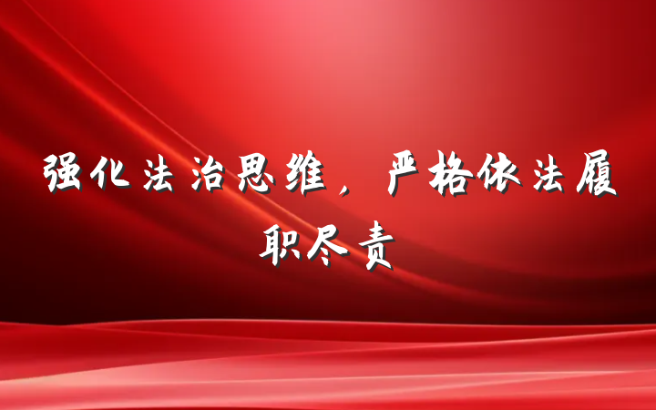强化法治思维，严格依法履职尽责