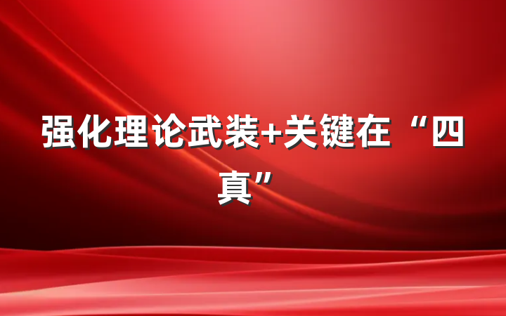 强化理论武装 关键在“四真”