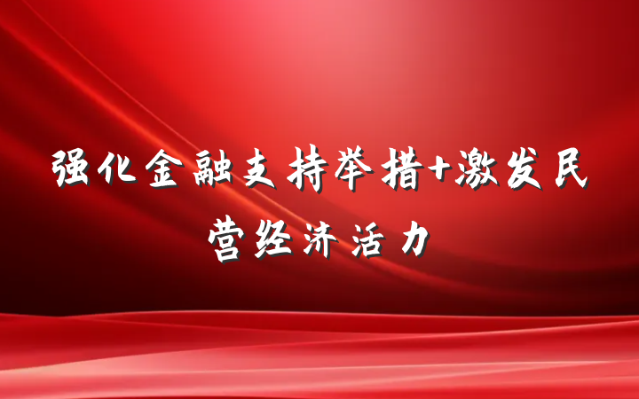 强化金融支持举措 激发民营经济活力
