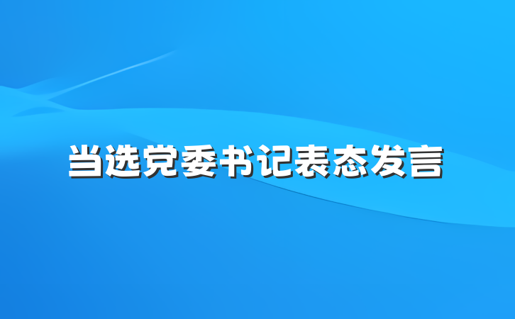 当选党委书记表态发言