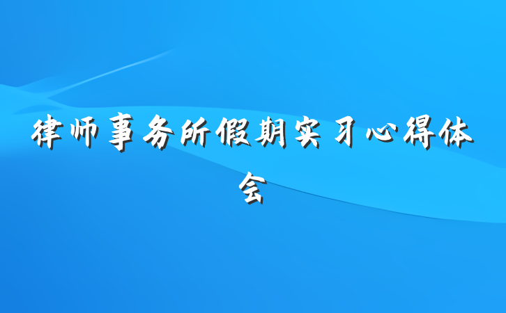 律师事务所假期实习心得体会