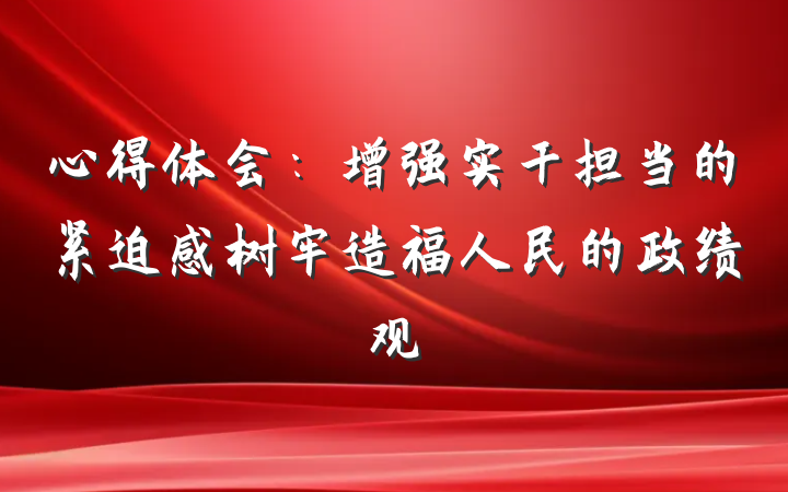 心得体会：增强实干担当的紧迫感树牢造福人民的政绩观