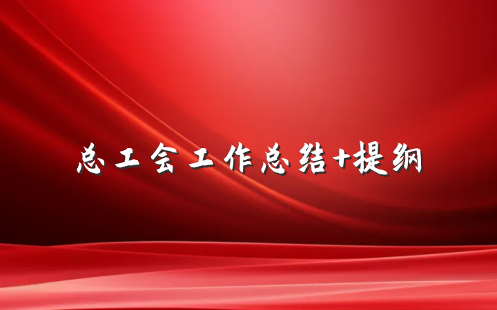 总工会工作总结 提纲